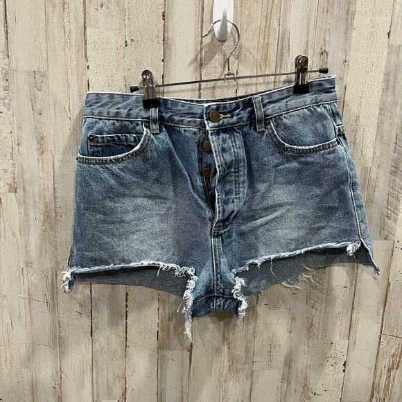 Amuse Society Revolve Shoreline Denim Cut Off Shorts Button Fly Womens Size 29 - Picture 1 of 8